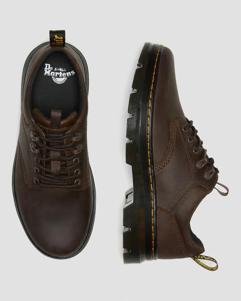 Dark / Brown Men's Dr Martens Reeder Crazy Horse Leather Casual Shoes | CA 477RVD